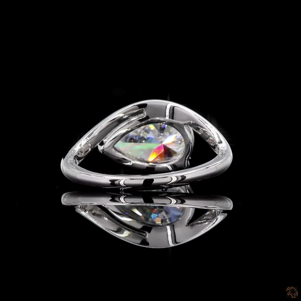 White Gold Pear Diamond Ring