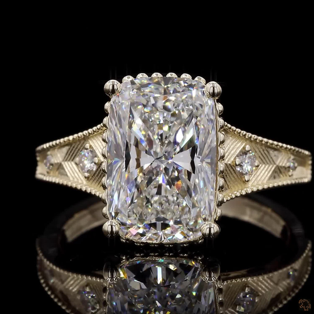 Yellow Gold Cushion Diamond Ring