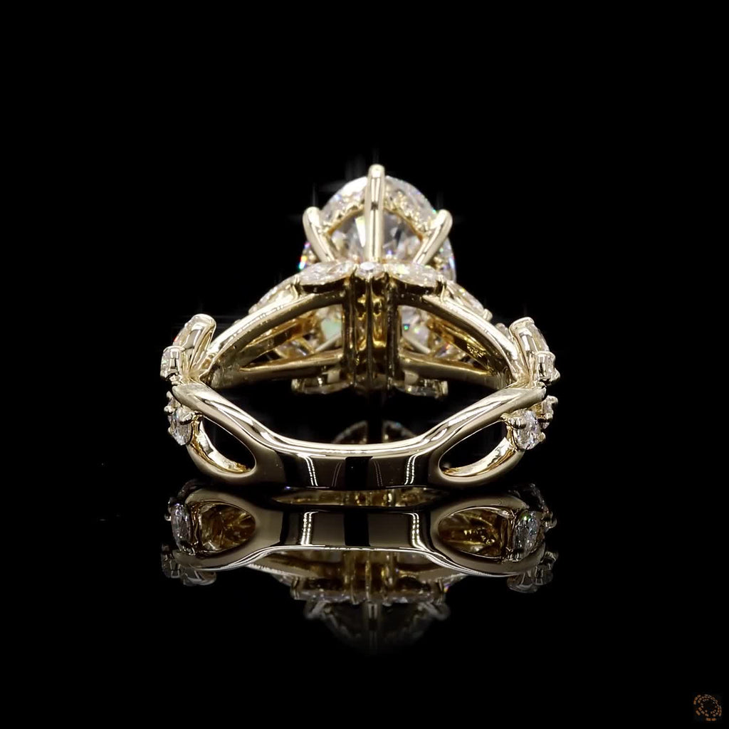 Yellow Gold Oval Diamond Luxury Ring