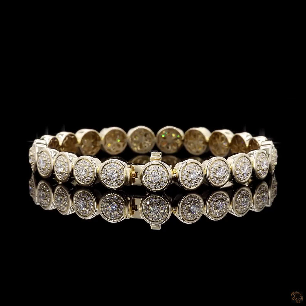 Yellow Gold Round Diamond Bracelet