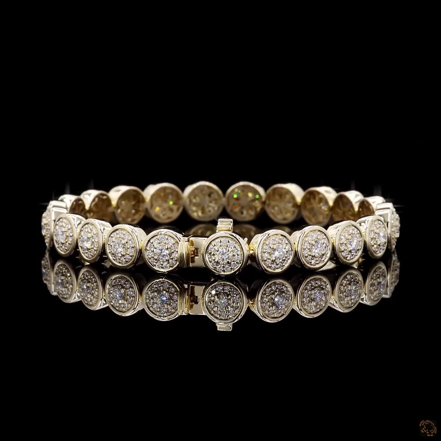 Yellow Gold Round Diamond Bracelet