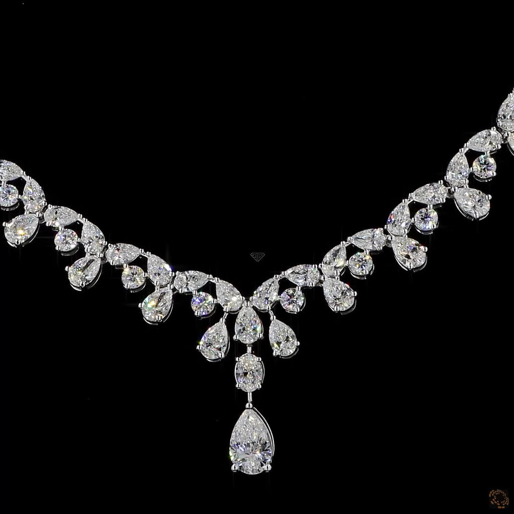 White Gold Pear Diamond Necklace