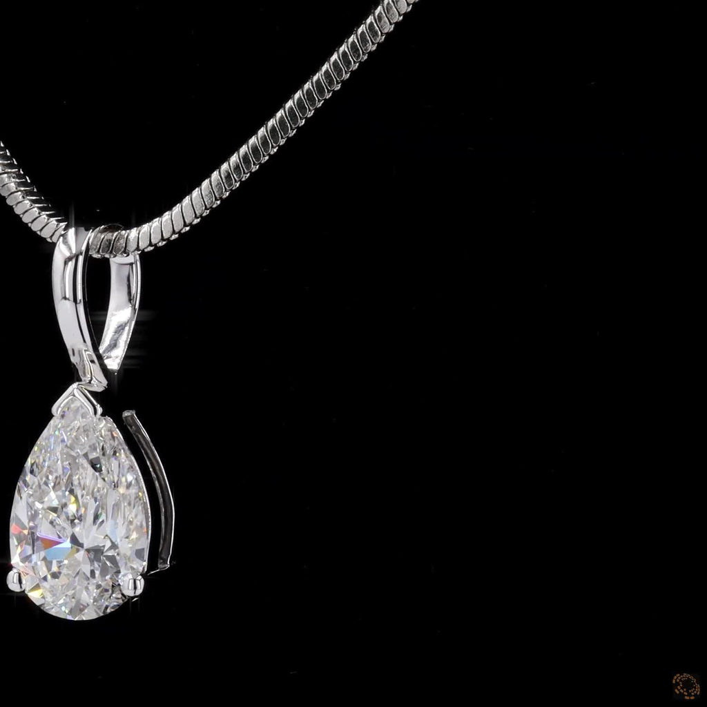 White Gold Pear Diamond Pendant