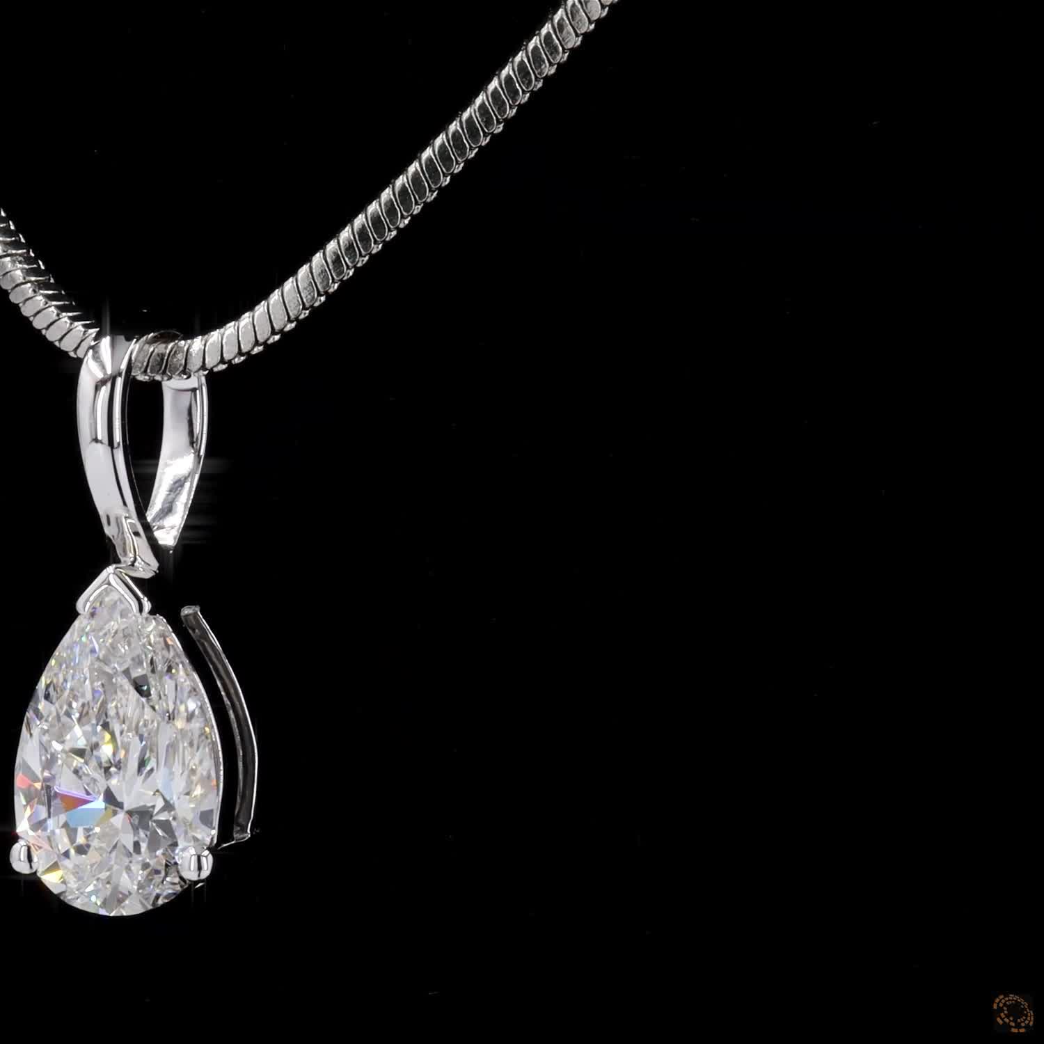White Gold Pear Diamond Pendant