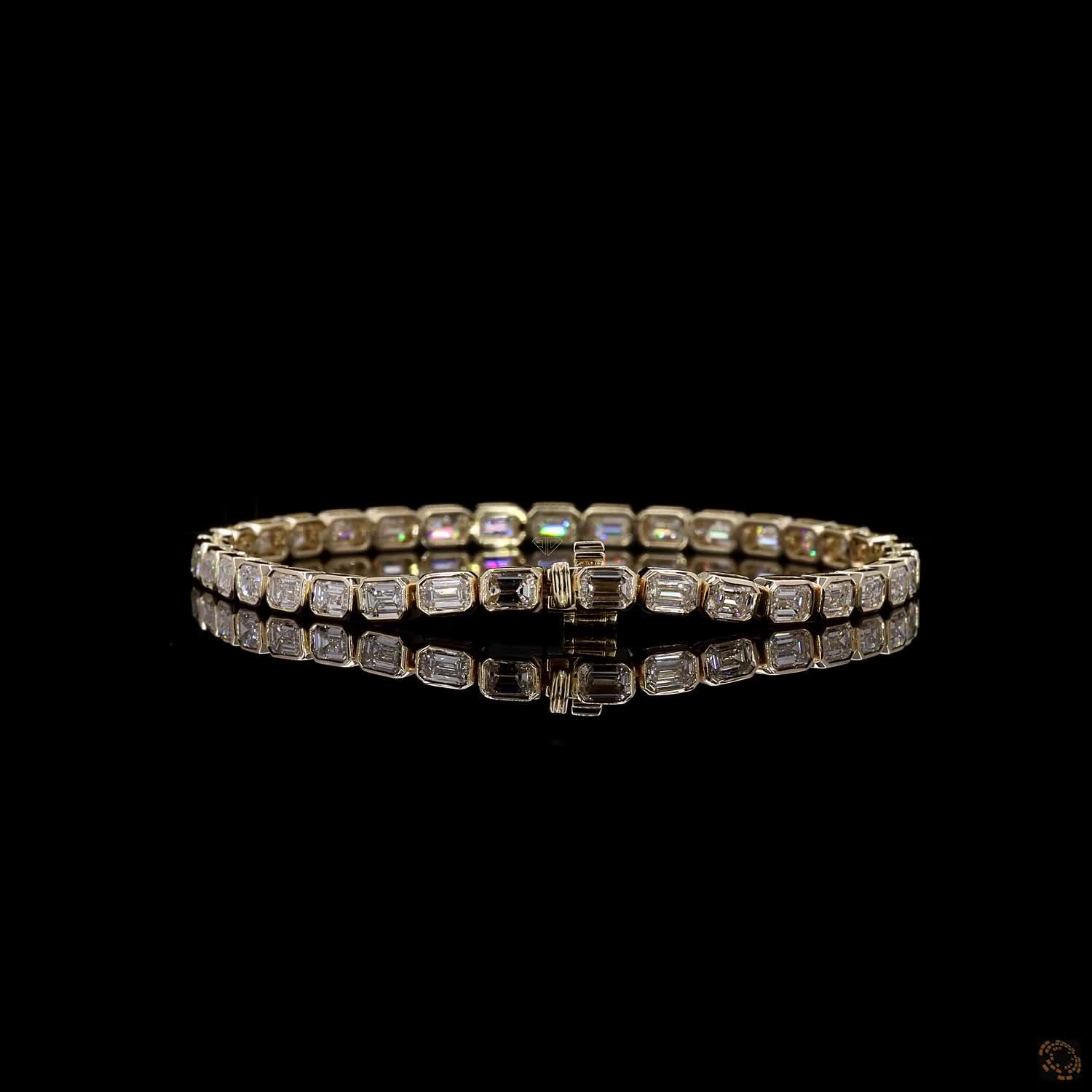 Yellow Gold Emerald Diamond Bracelet