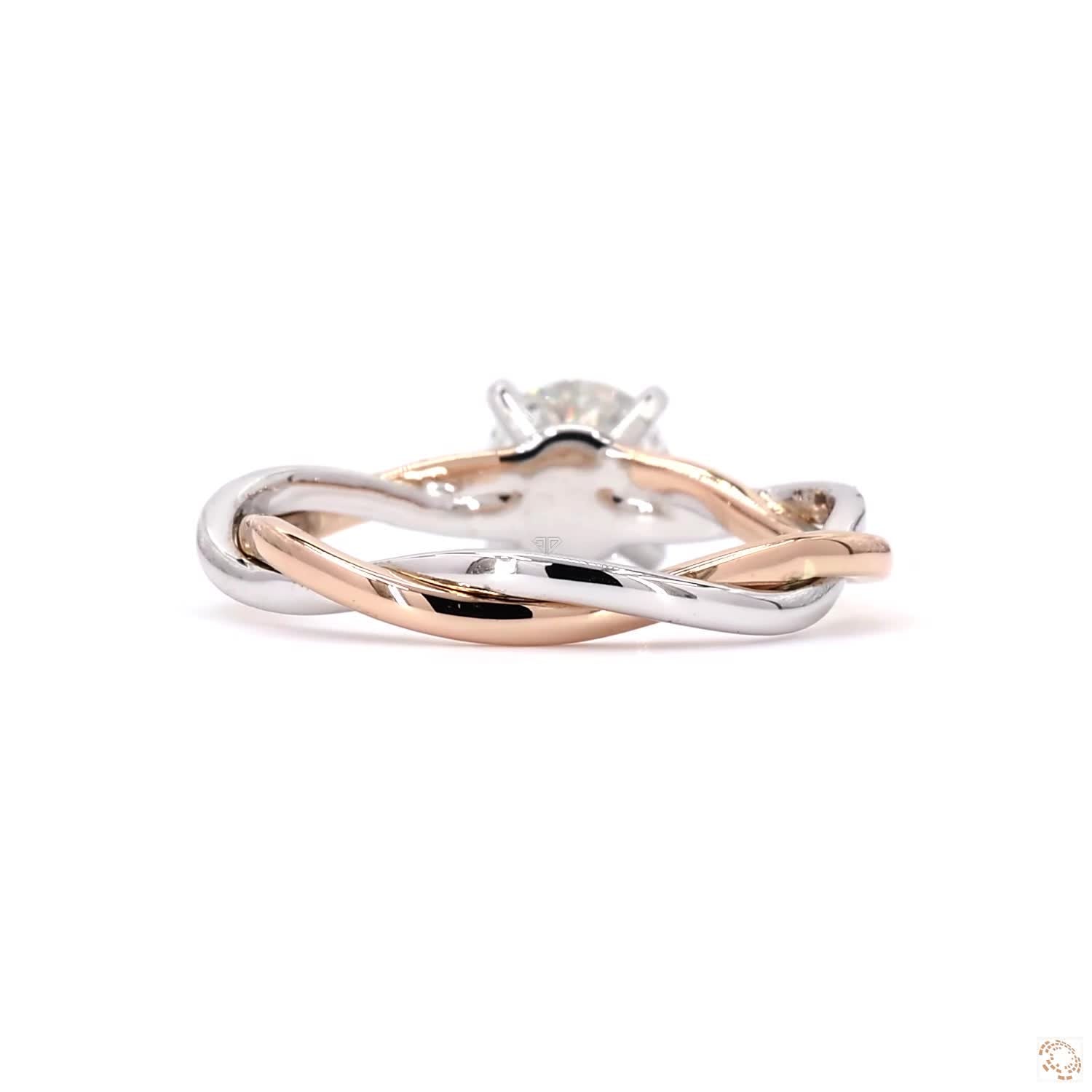 Dual Tone Round Diamond Ring