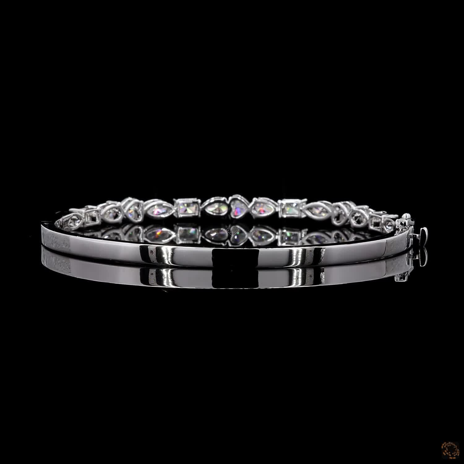 White Gold Multi-Shape Diamond Bracelet