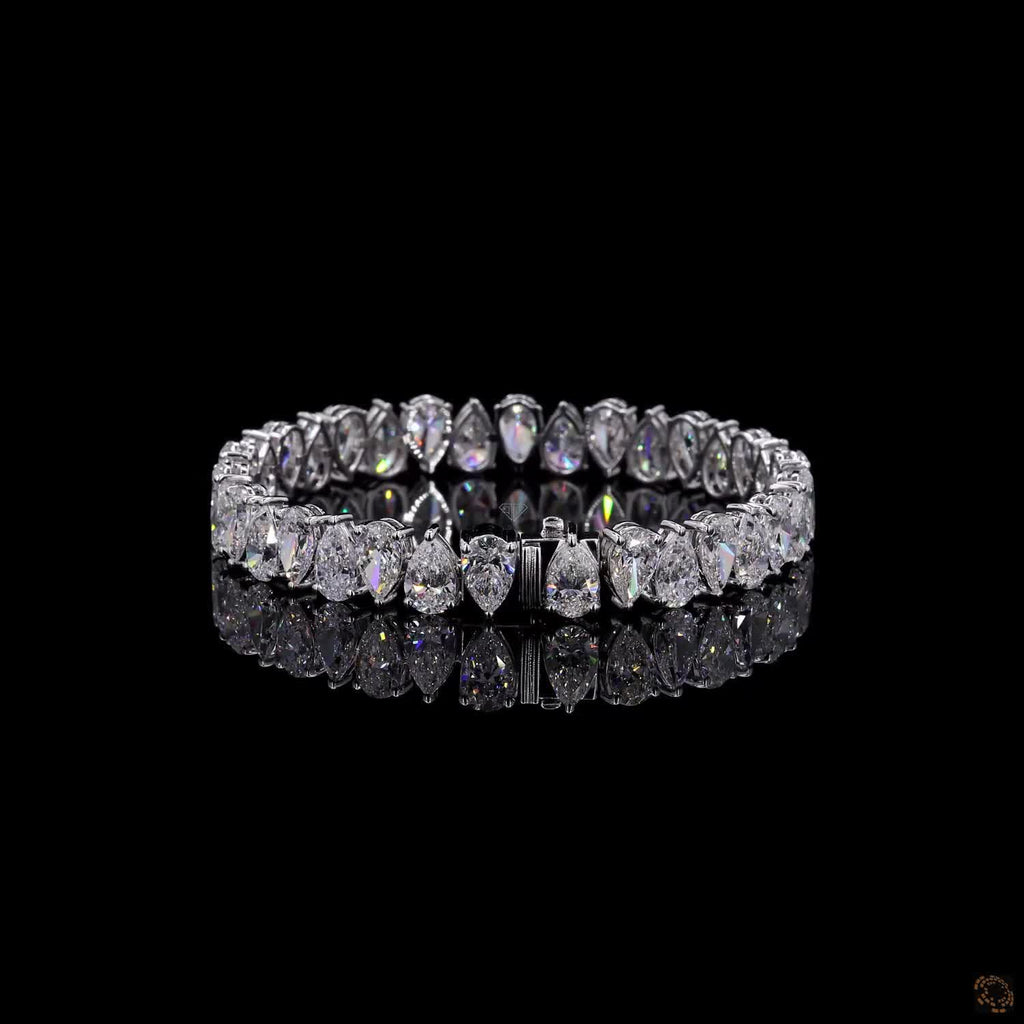 White Gold Pear Diamond Bracelet