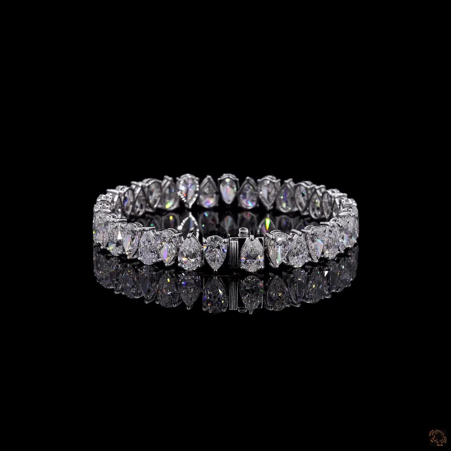 White Gold Pear Diamond Bracelet