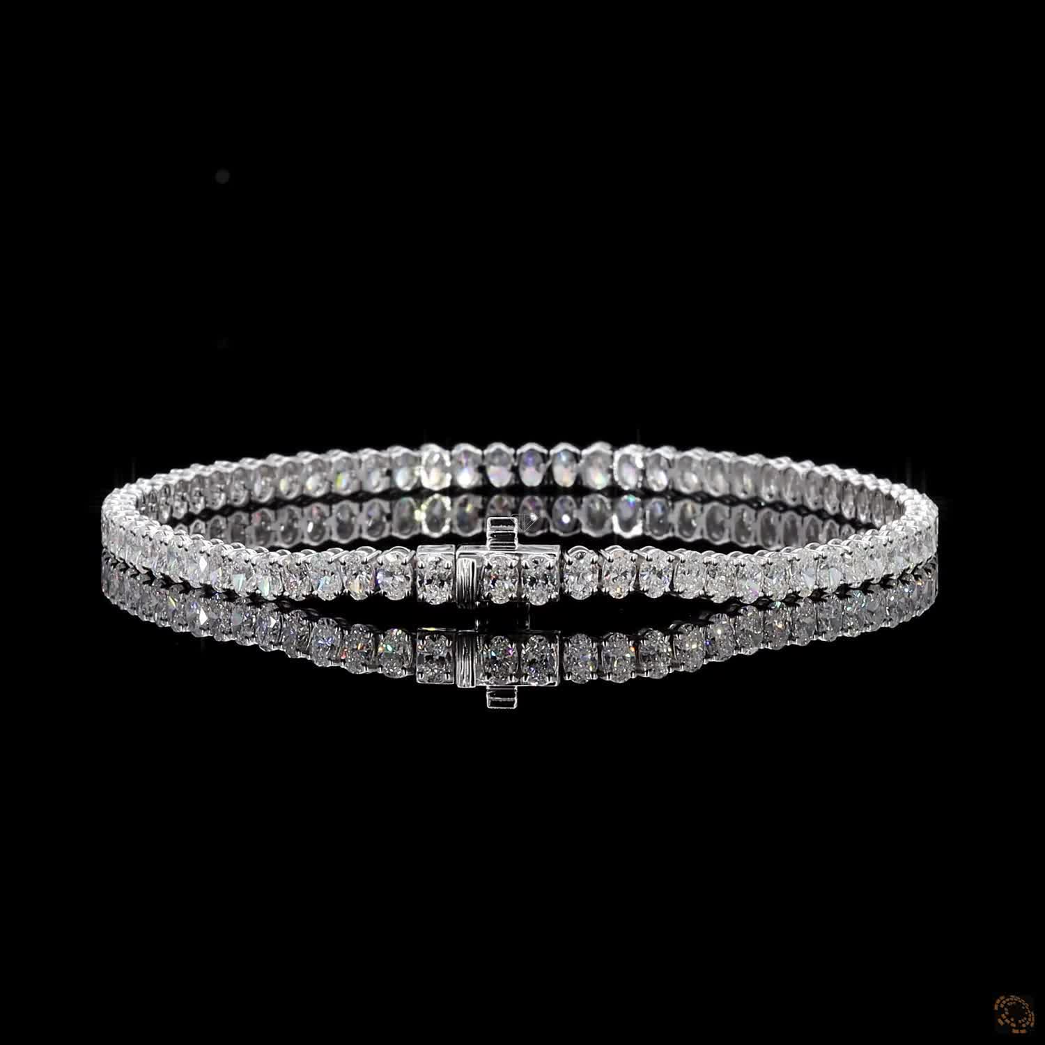 White Gold Oval Diamond Bracelet