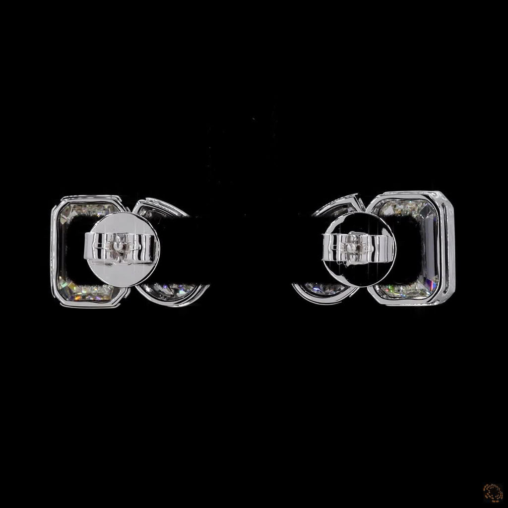 White Gold Pear & Emerald Diamond Earrings