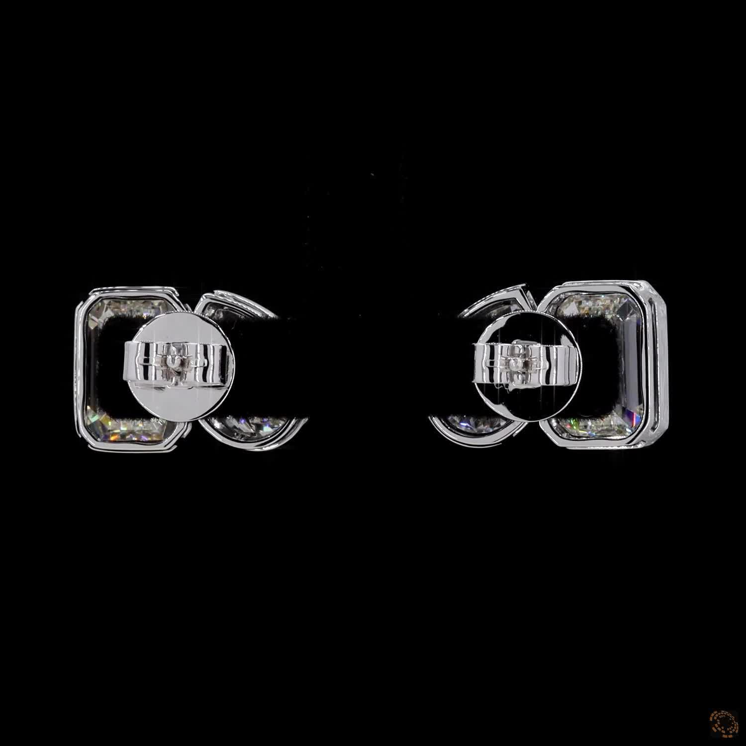 White Gold Pear & Emerald Diamond Earrings