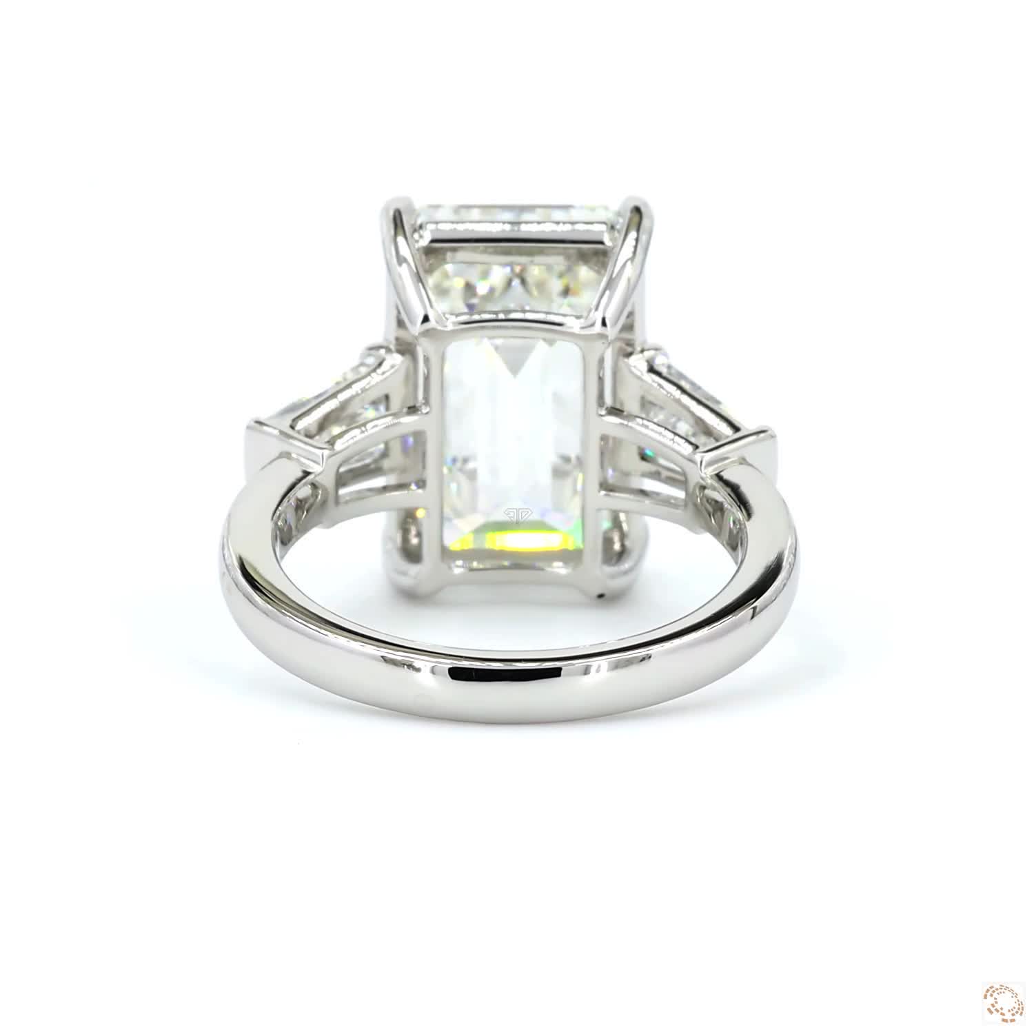 White Gold Emerald Cut Diamond Ring