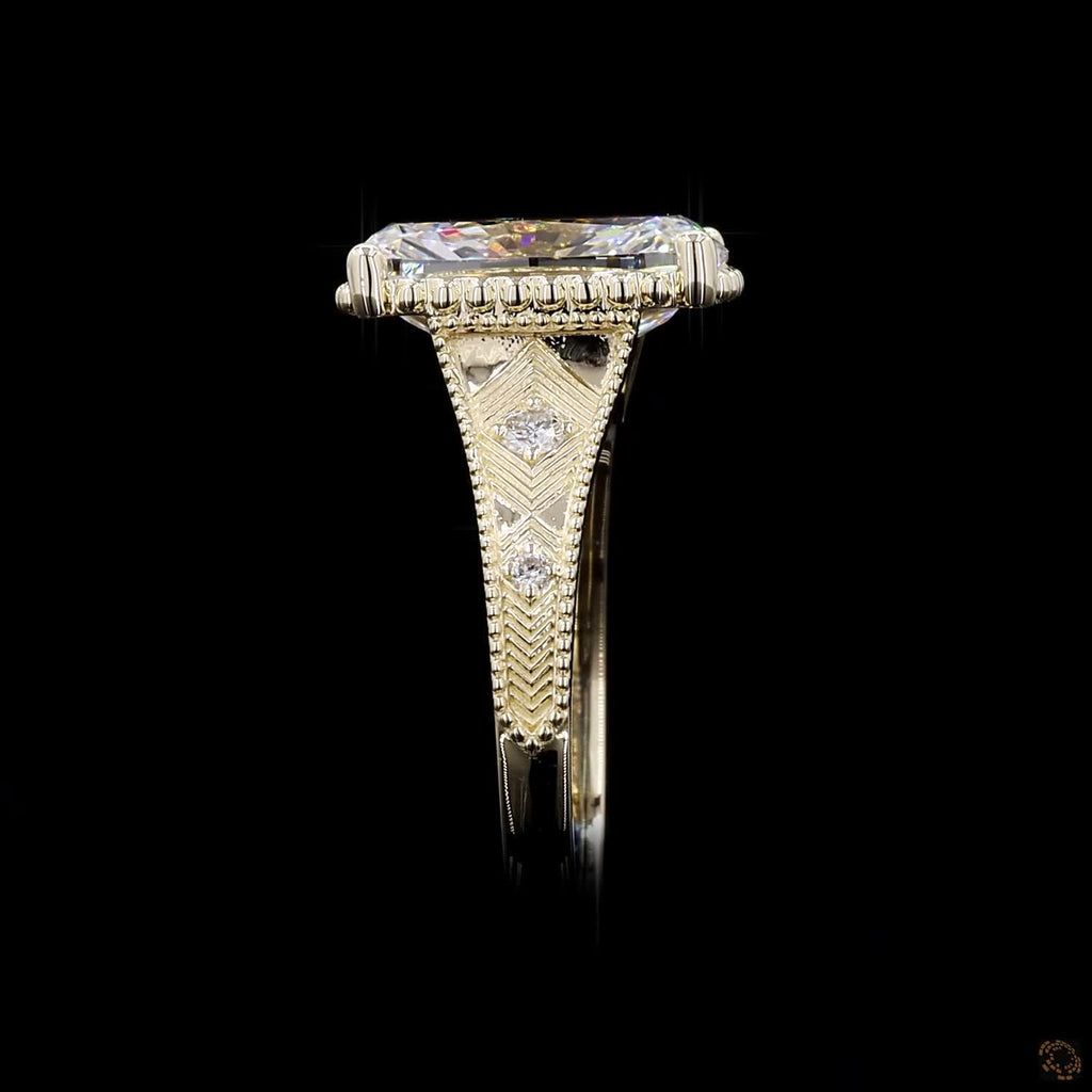 Yellow Gold Cushion Diamond Ring