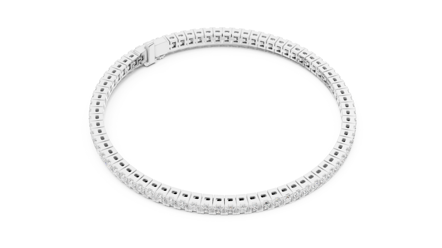 Princess Cut Diamond Tennis Bracelet