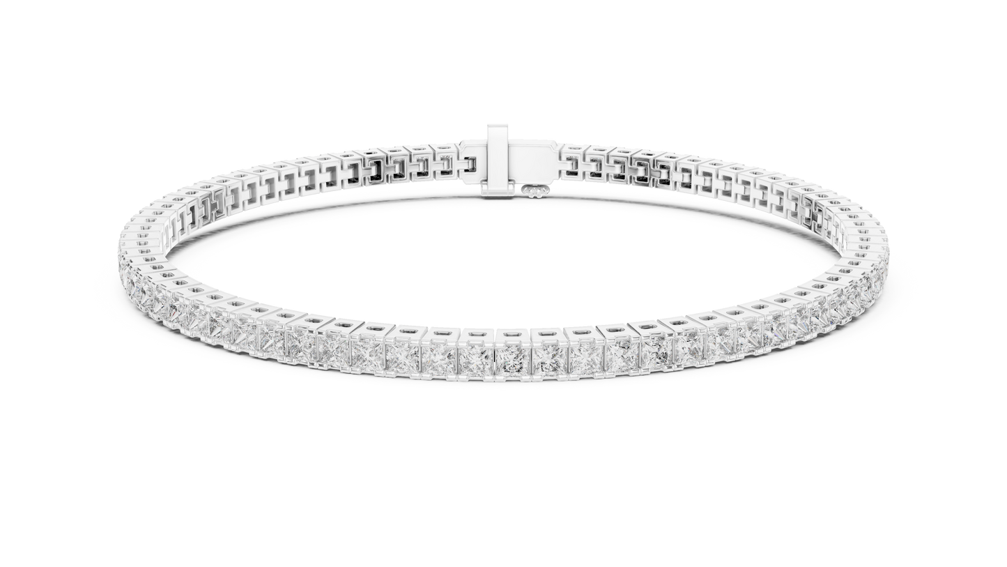 Princess Cut Diamond Tennis Bracelet