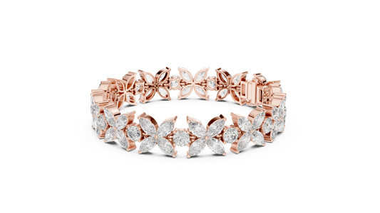 Marquise Diamond Flower Bracelet