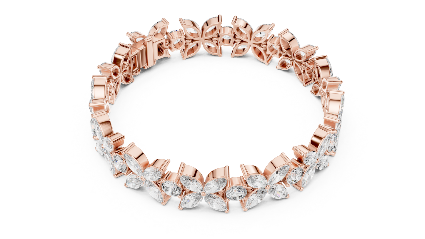 Marquise Diamond Flower Bracelet