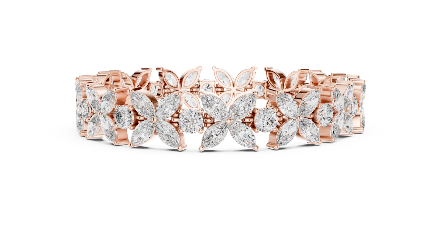 Marquise Diamond Flower Bracelet