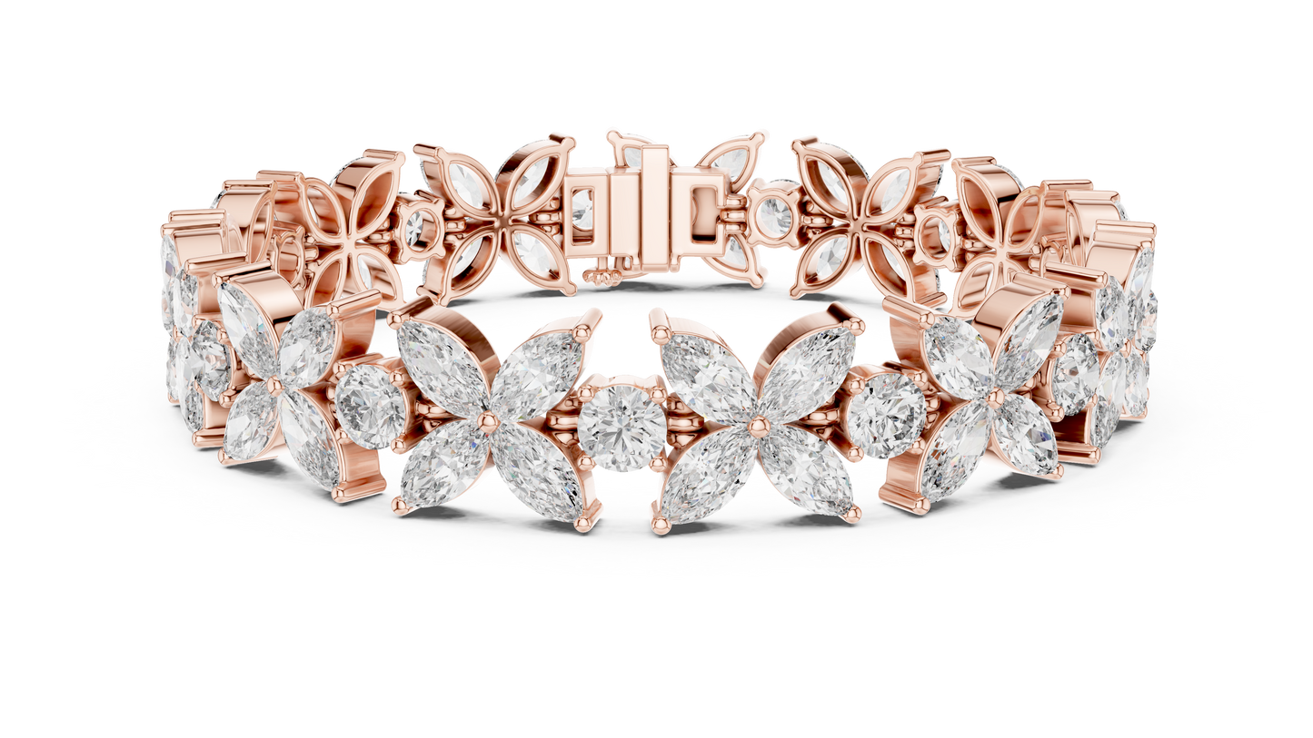 Marquise Diamond Flower Bracelet