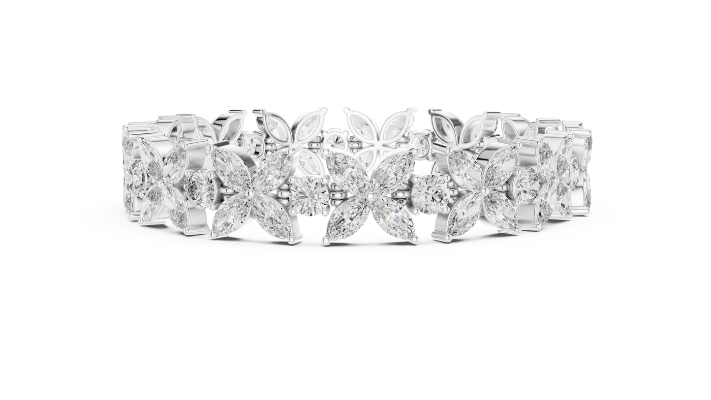 Marquise Diamond Flower Bracelet