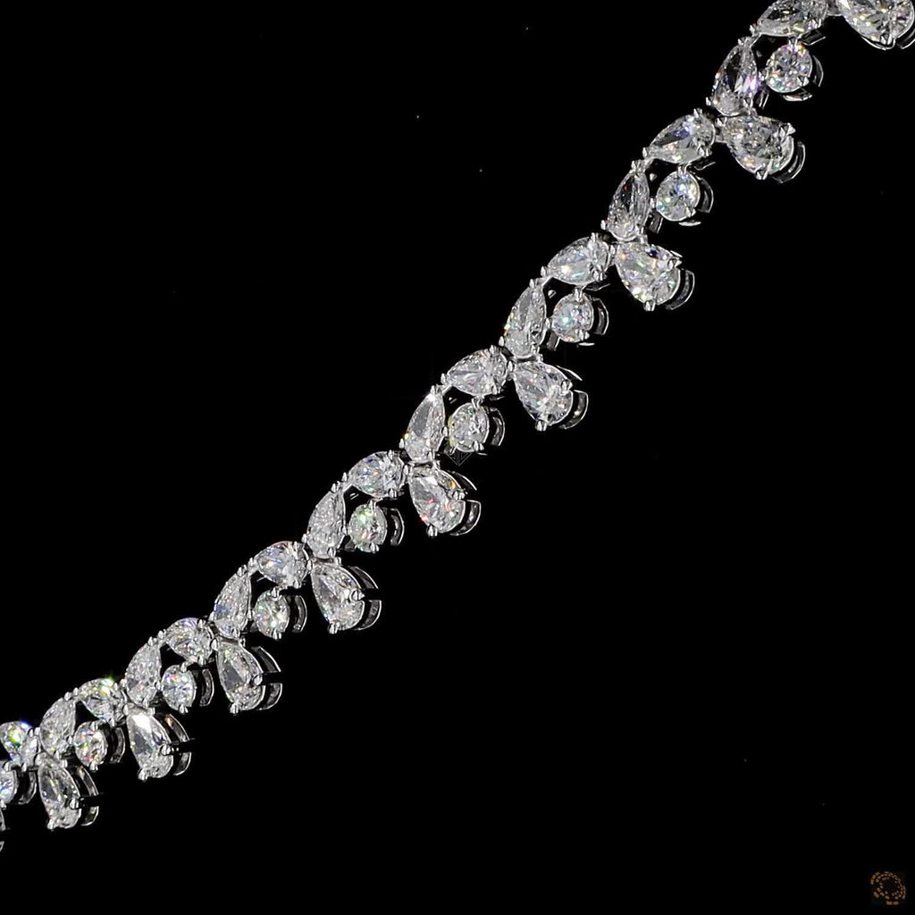 White Gold Pear Diamond Necklace