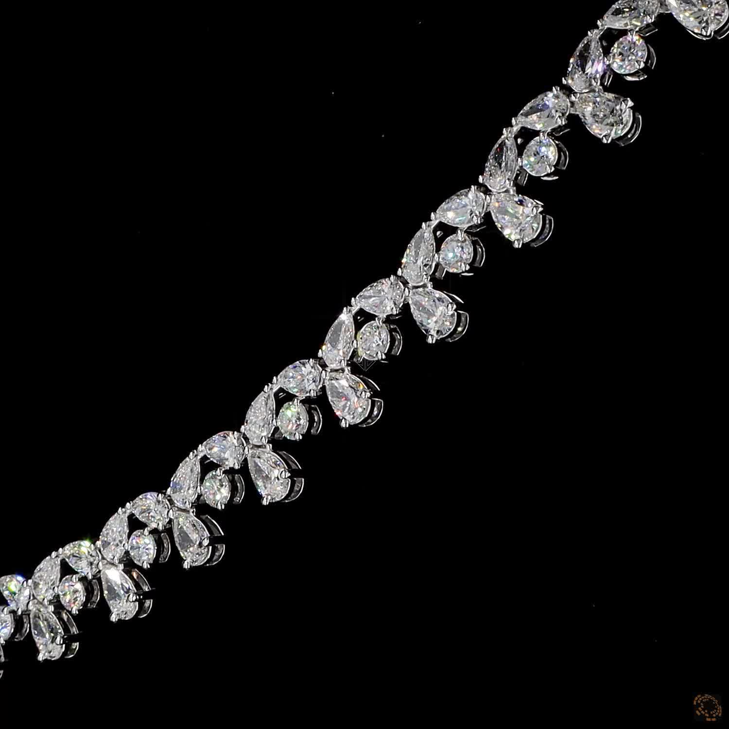 White Gold Pear Diamond Necklace