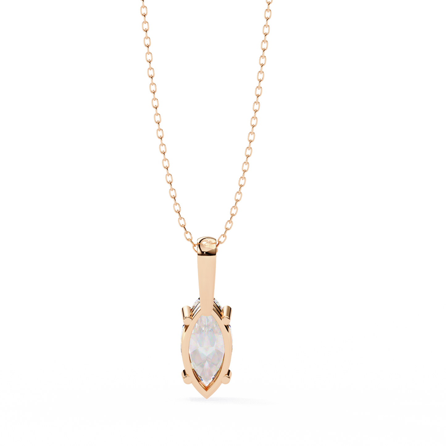 Marquise Cut Solitaire Necklace | Classic Diamond Pendant for Women