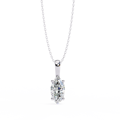 Marquise Cut Solitaire Necklace | Classic Diamond Pendant for Women