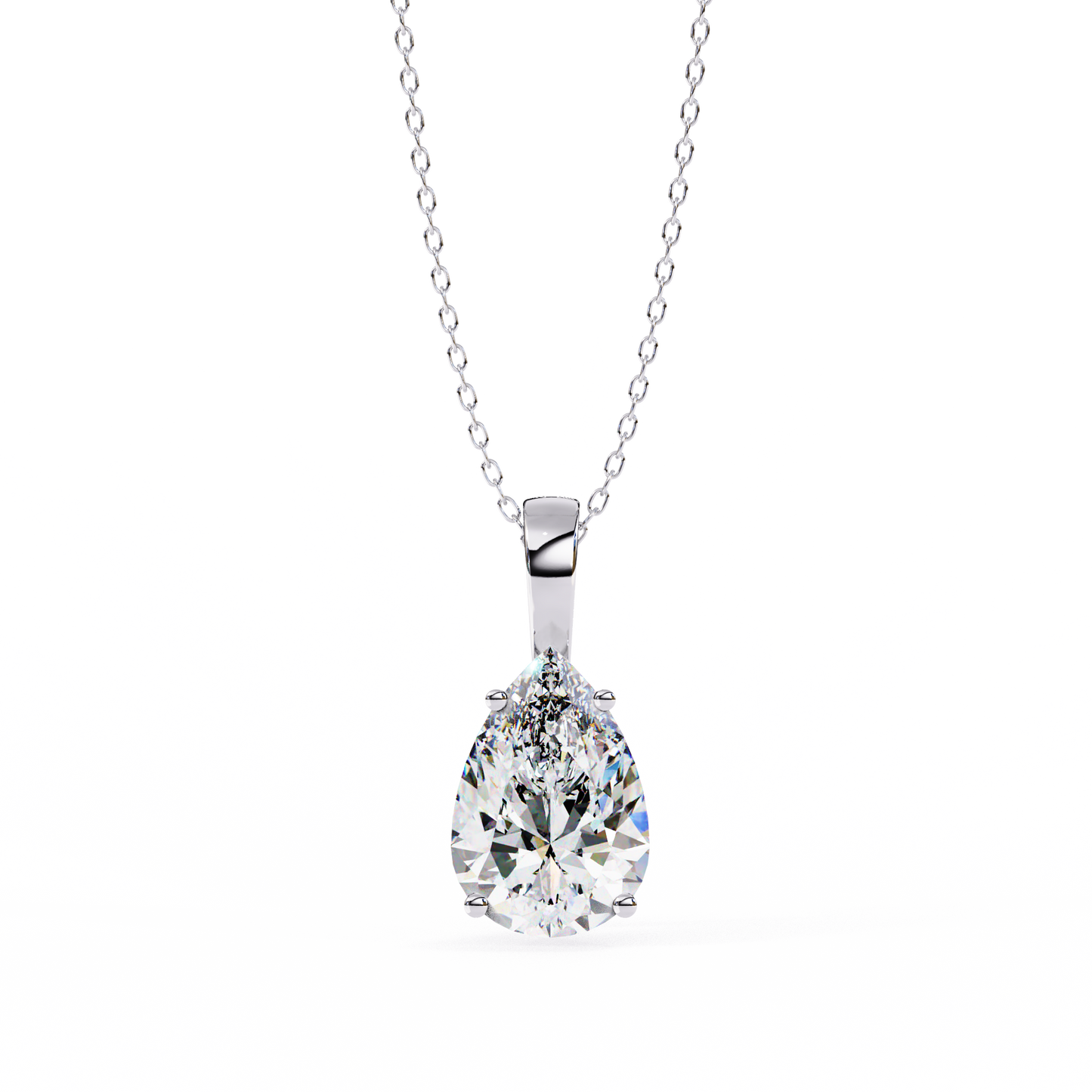 Pear Shaped Solitaire Necklace | Teardrop Diamond Pendant