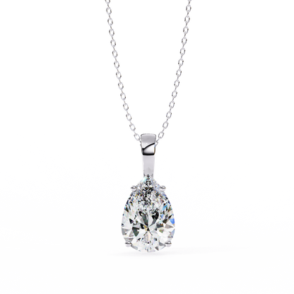 Pear Shaped Solitaire Necklace | Teardrop Diamond Pendant