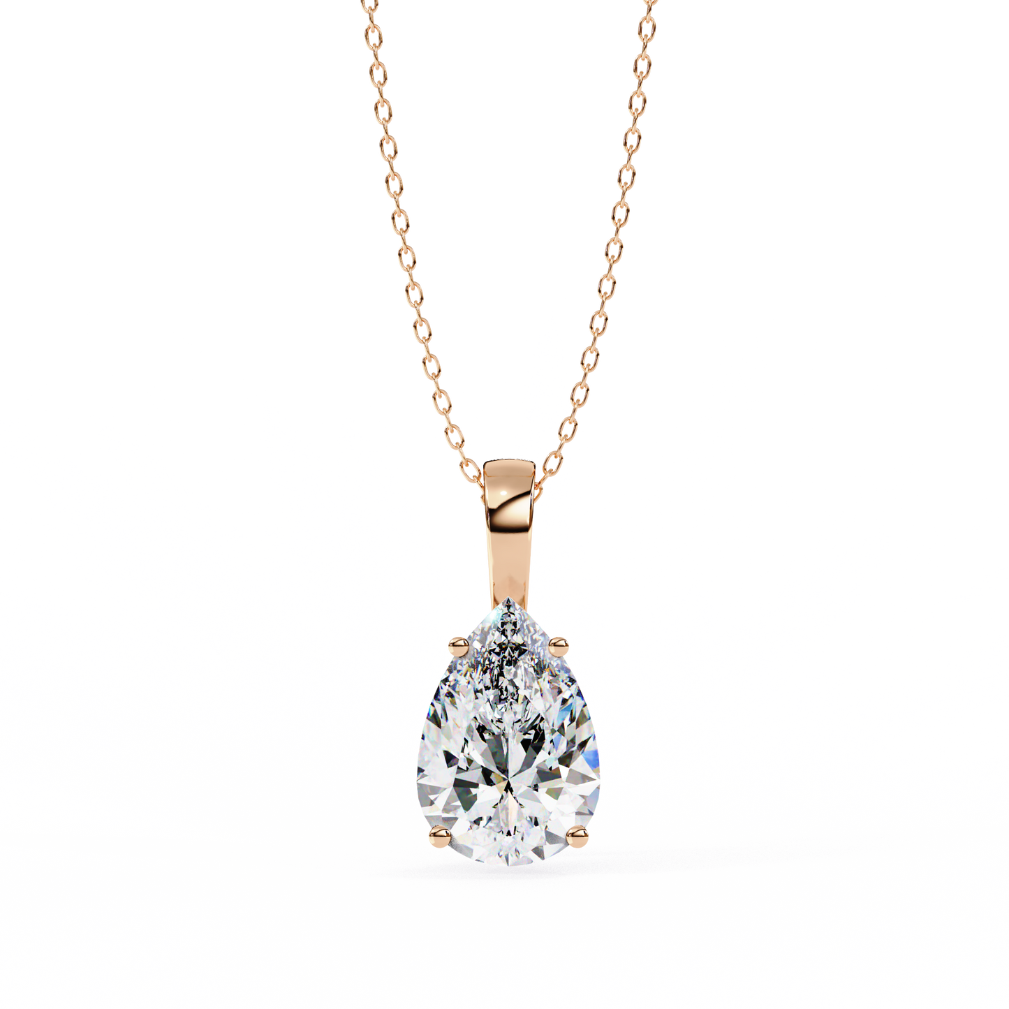 Pear Shaped Solitaire Necklace | Teardrop Diamond Pendant