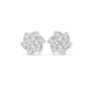 Diamond Flower Cluster Stud Earrings