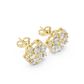 Diamond Flower Cluster Stud Earrings