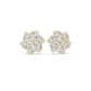 Diamond Flower Cluster Stud Earrings