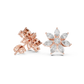 Marquise and Round Diamond Flower Cluster Stud Earrings