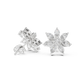 Marquise and Round Diamond Flower Cluster Stud Earrings