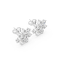 Marquise and Round Diamond Flower Cluster Stud Earrings