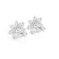 Marquise and Round Diamond Flower Cluster Stud Earrings