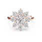 Round Diamond Flower Cluster Ring