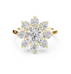 Round Diamond Flower Cluster Ring