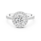 Round Halo Pave Ring