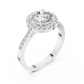 Round Halo Pave Ring