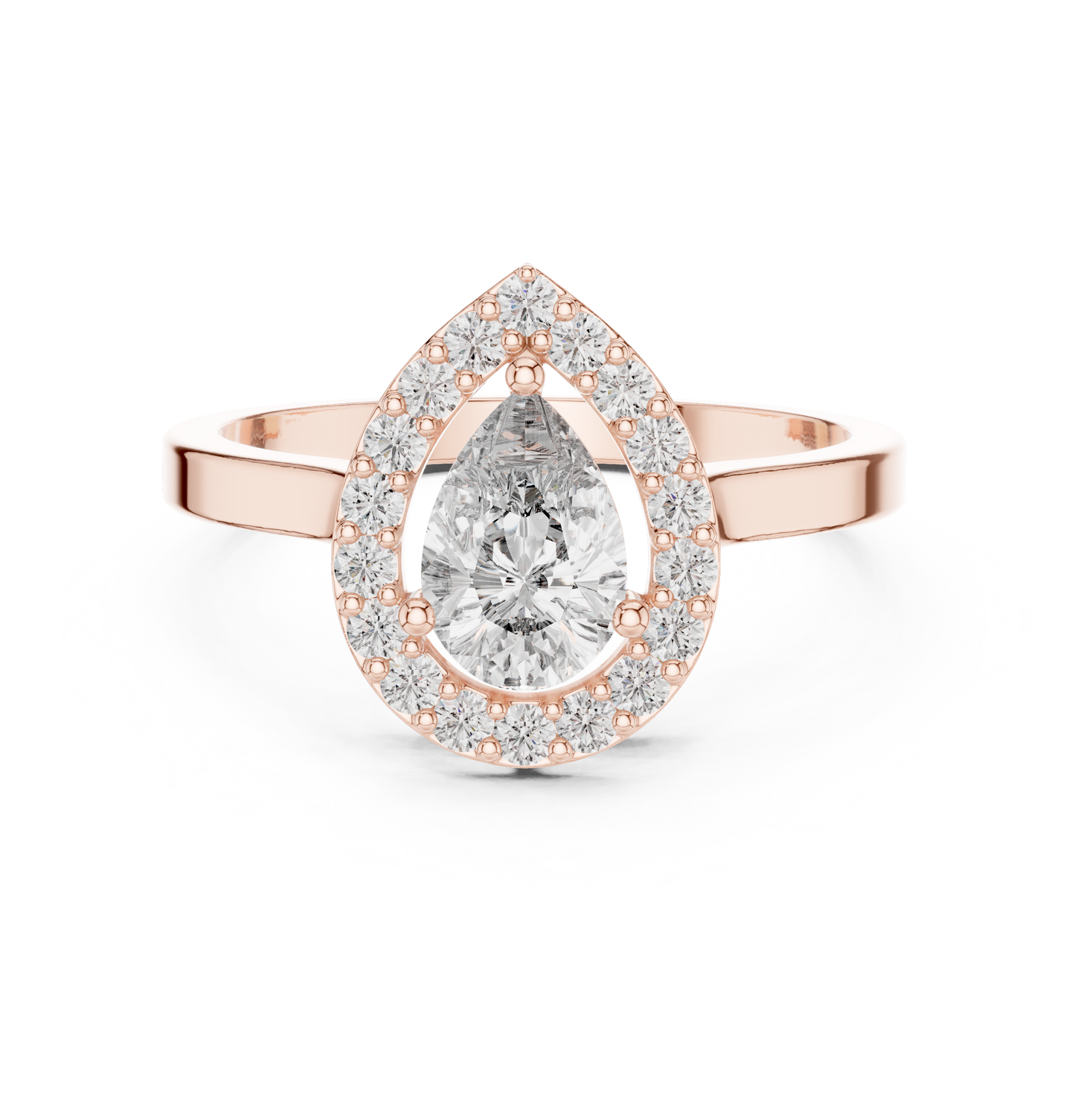 Pear Shaped Floating Halo Ring