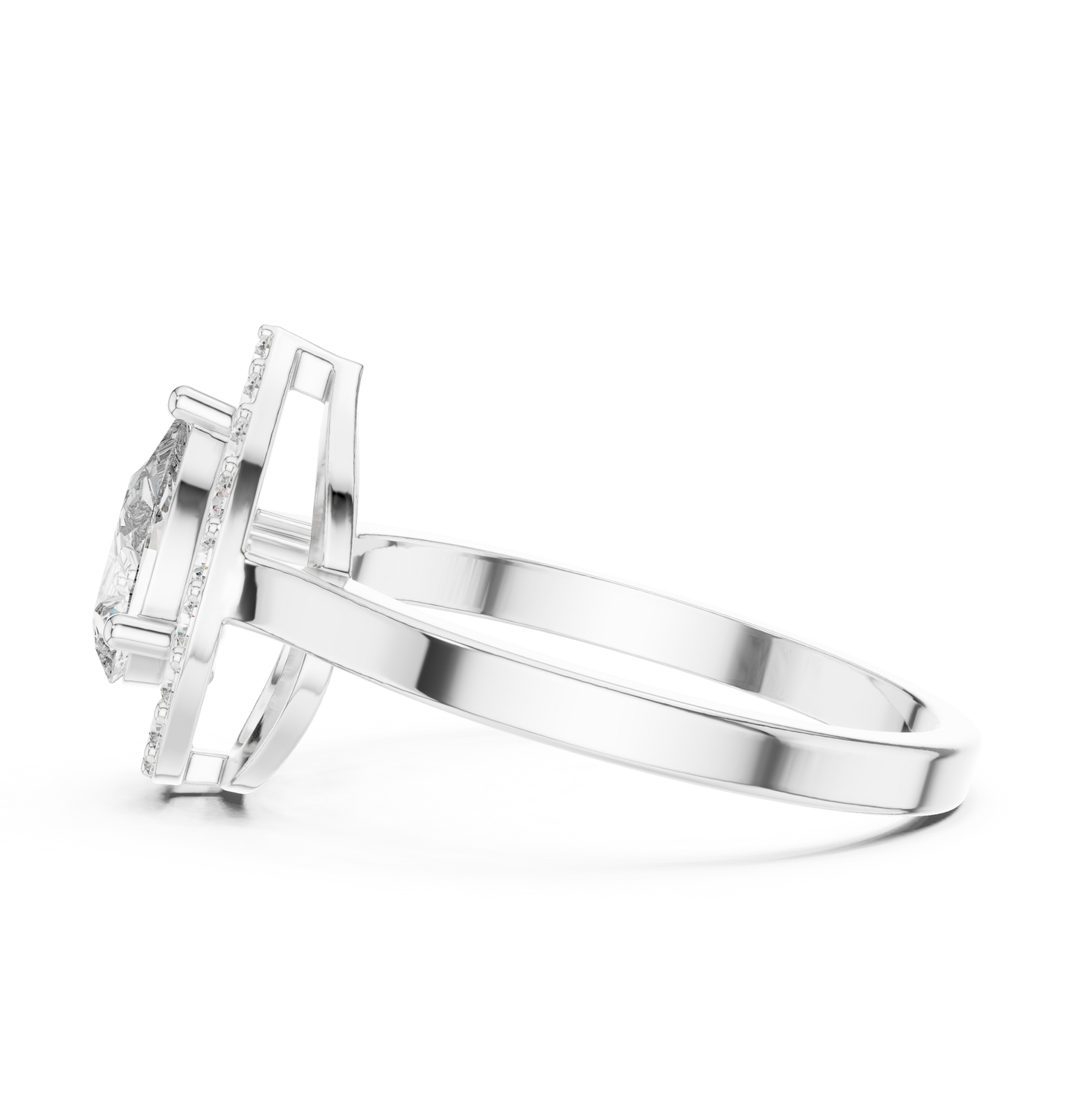 Pear Shaped Floating Halo Ring