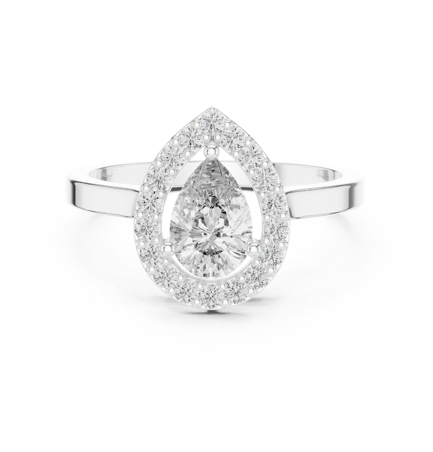 Pear Shaped Floating Halo Ring