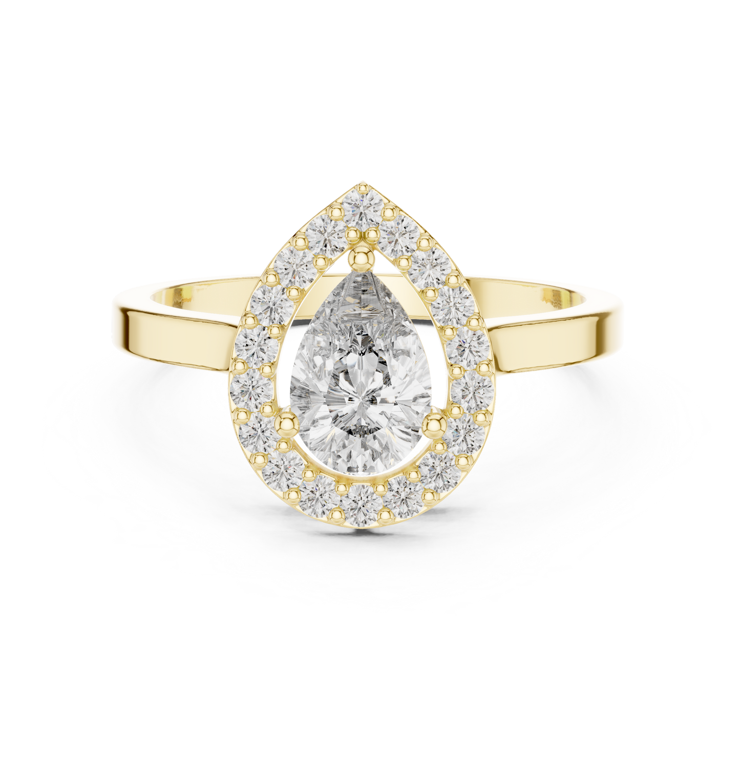 Pear Shaped Floating Halo Ring