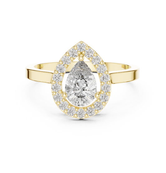 Pear Shaped Floating Halo Ring