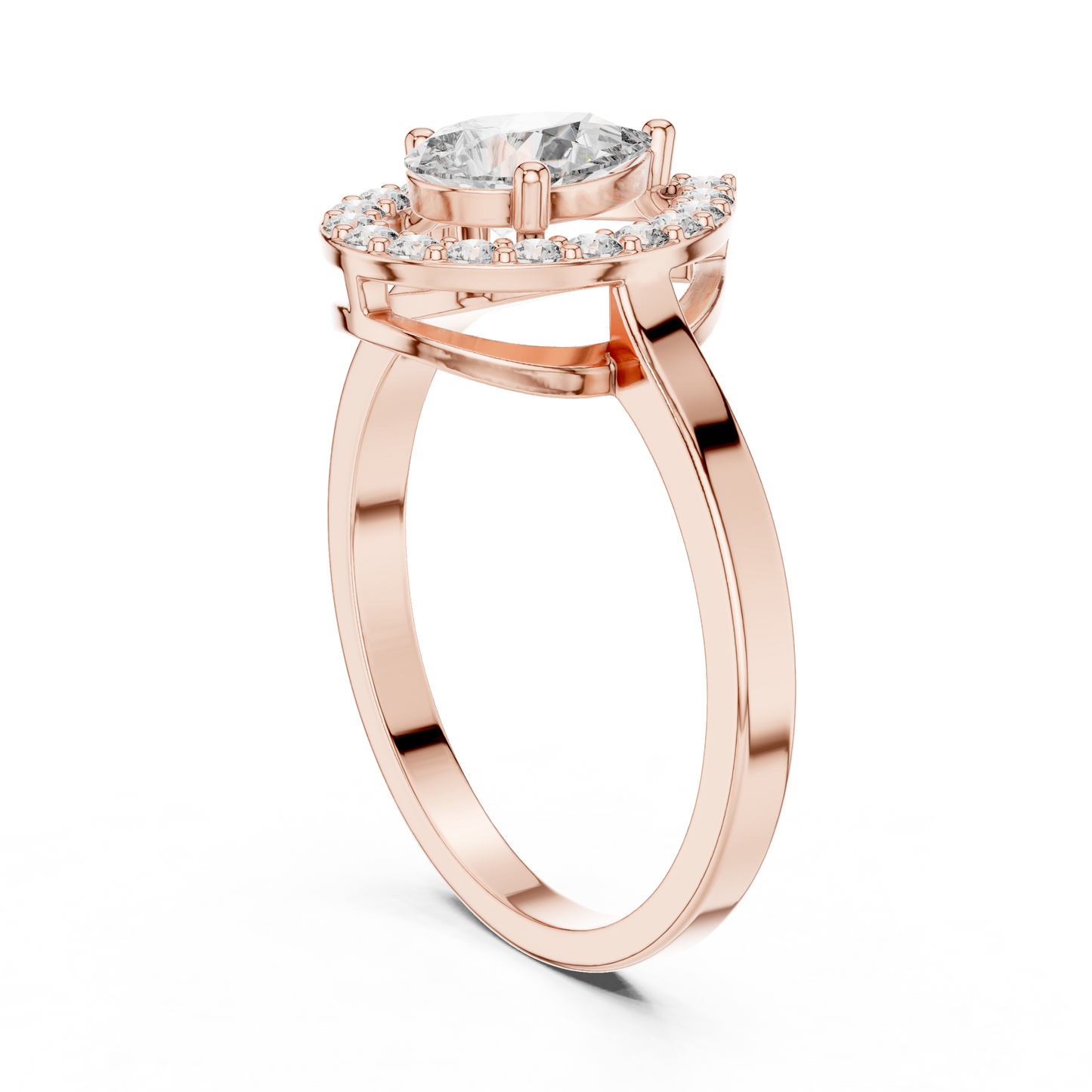 Pear Shaped Floating Halo Ring