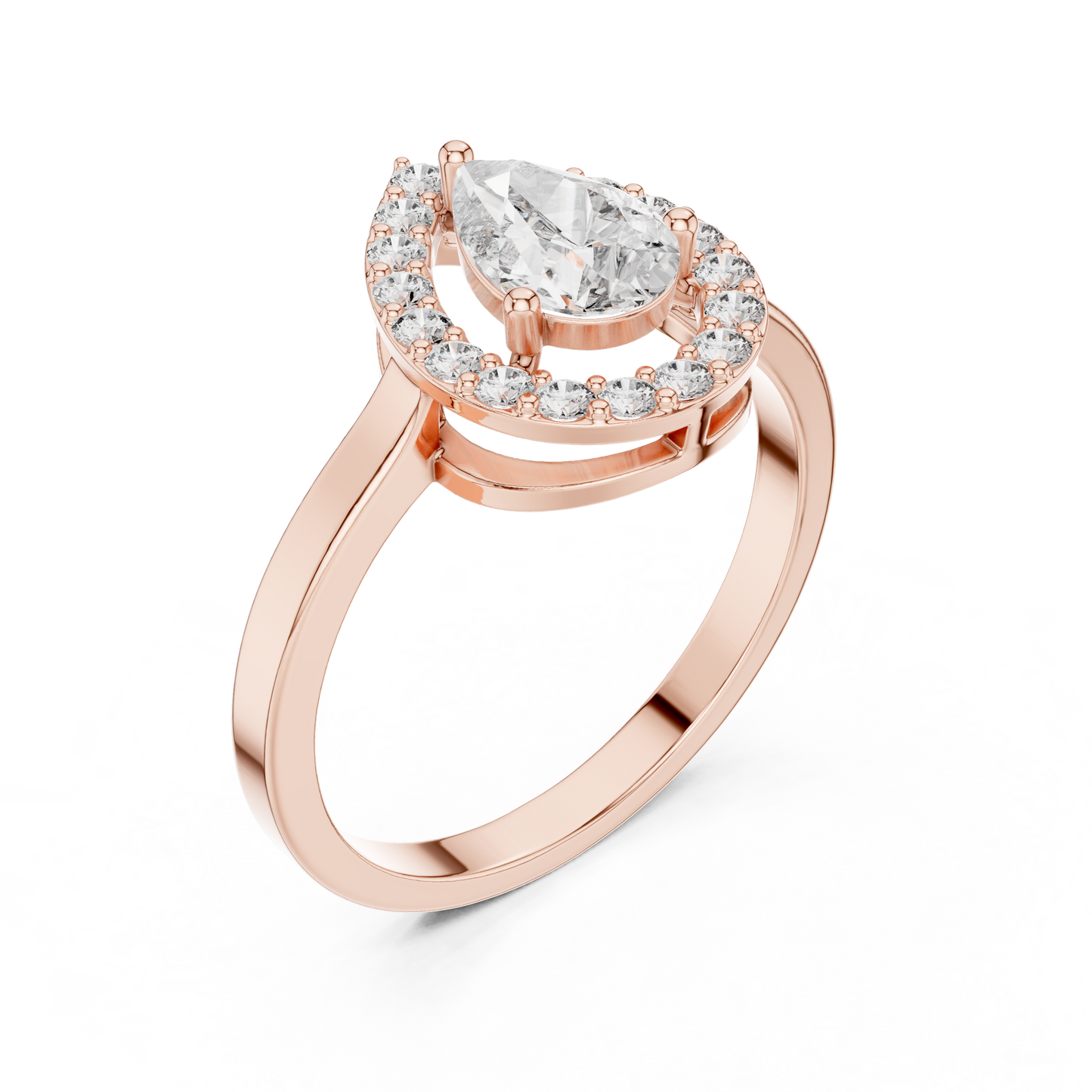 Pear Shaped Floating Halo Ring
